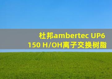 杜邦ambertec UP6150 H/OH离子交换树脂